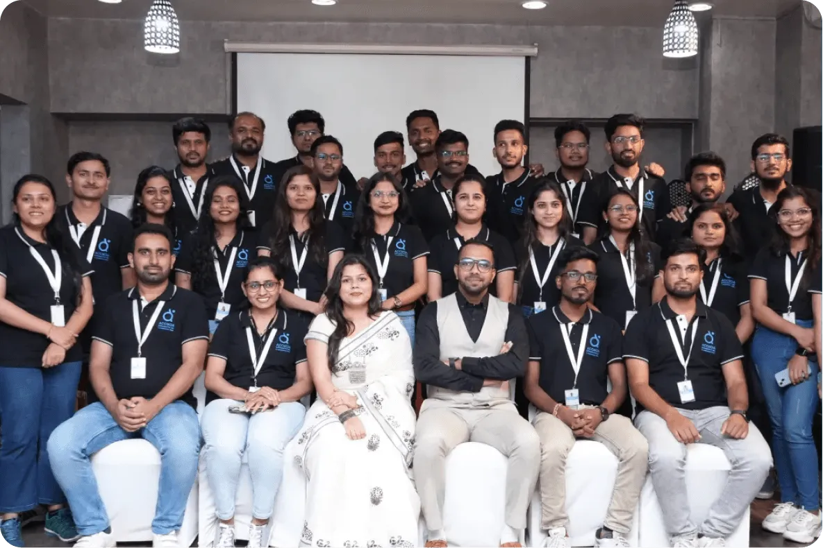 The RevisitPlus product team at Accucia Softwares in Pune, with names